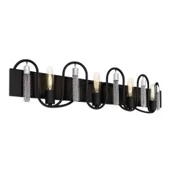 Darden 354B04MBCH 4-Light Vanity Light - Matte Black/Painted Chrome -Lighting Decoration Store 354B04MBCH 2