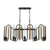 Darden 354N10MBAG 10-Light Kitchen Island Pendant - Matte Black/Antique Gold