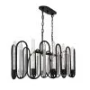 Darden 354N10MBCH 10-Light Kitchen Island Pendant - Matte Black/Painted Chrome