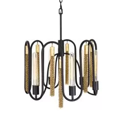 Darden 354P06MBAG 6-Light Pendant Light - Matte Black/Antique Gold