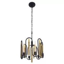 Darden 354P06MBAG 6-Light Pendant Light - Matte Black/Antique Gold -Lighting Decoration Store 354P06MBAG 2