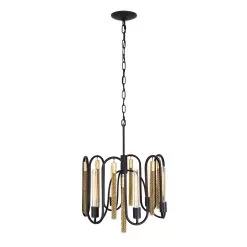 Darden 354P06MBAG 6-Light Pendant Light - Matte Black/Antique Gold -Lighting Decoration Store 354P06MBAG 4