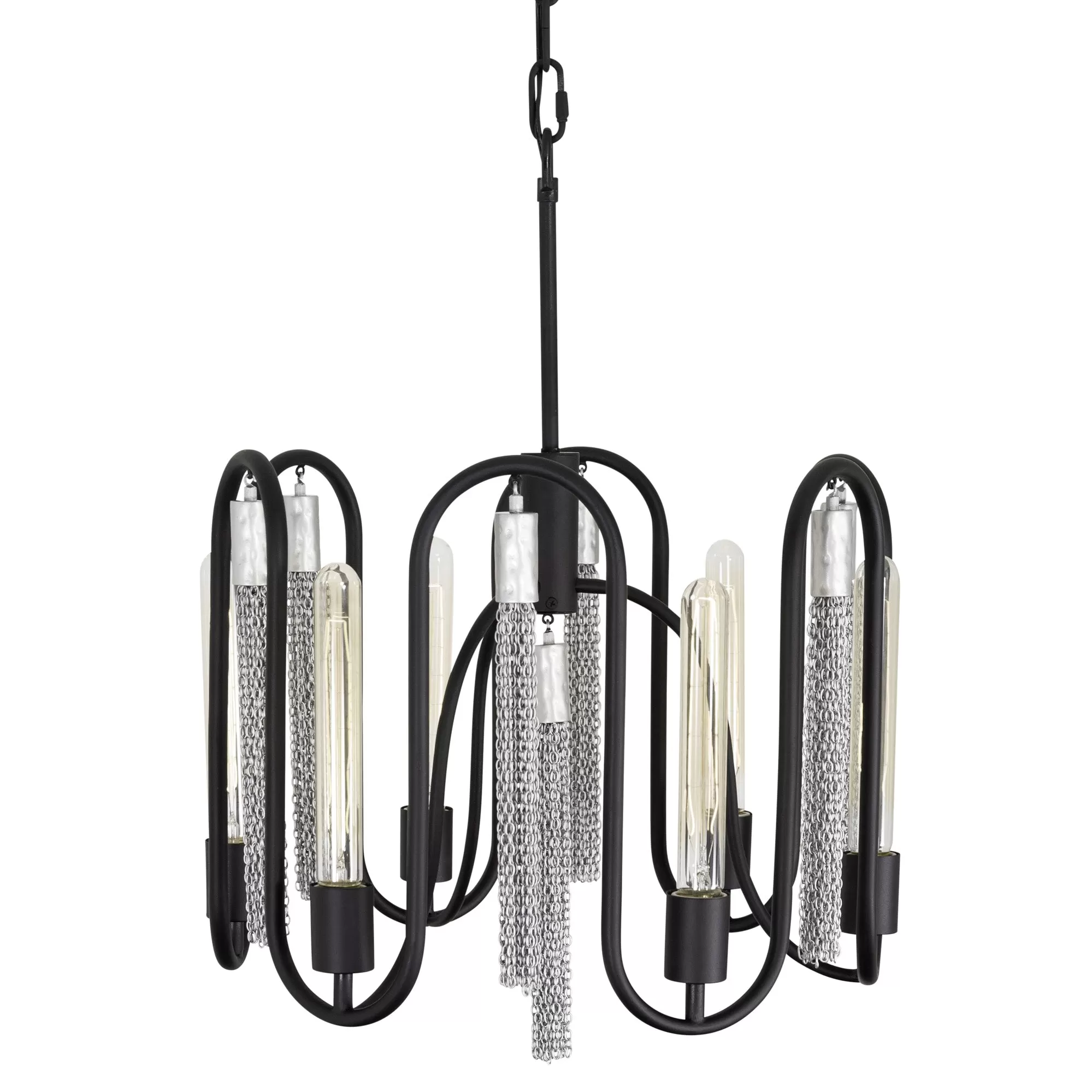 Darden 354P06MBCH 6-Light Pendant Light - Matte Black/Painted Chrome 1 Darden 354P06MBCH 6-Light Pendant Light - Matte Black/Painted Chrome