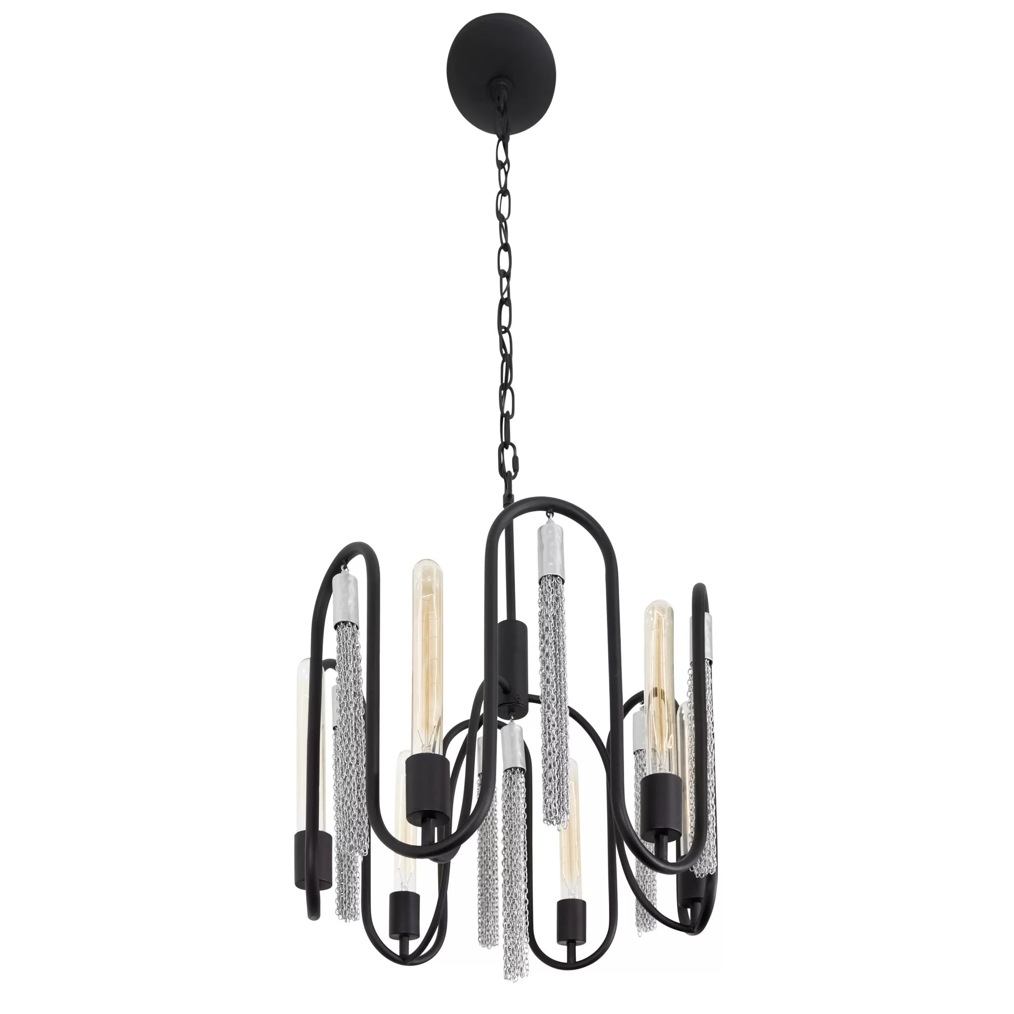 Darden 354P06MBCH 6-Light Pendant Light - Matte Black/Painted Chrome 3 Darden 354P06MBCH 6-Light Pendant Light - Matte Black/Painted Chrome - Image 3