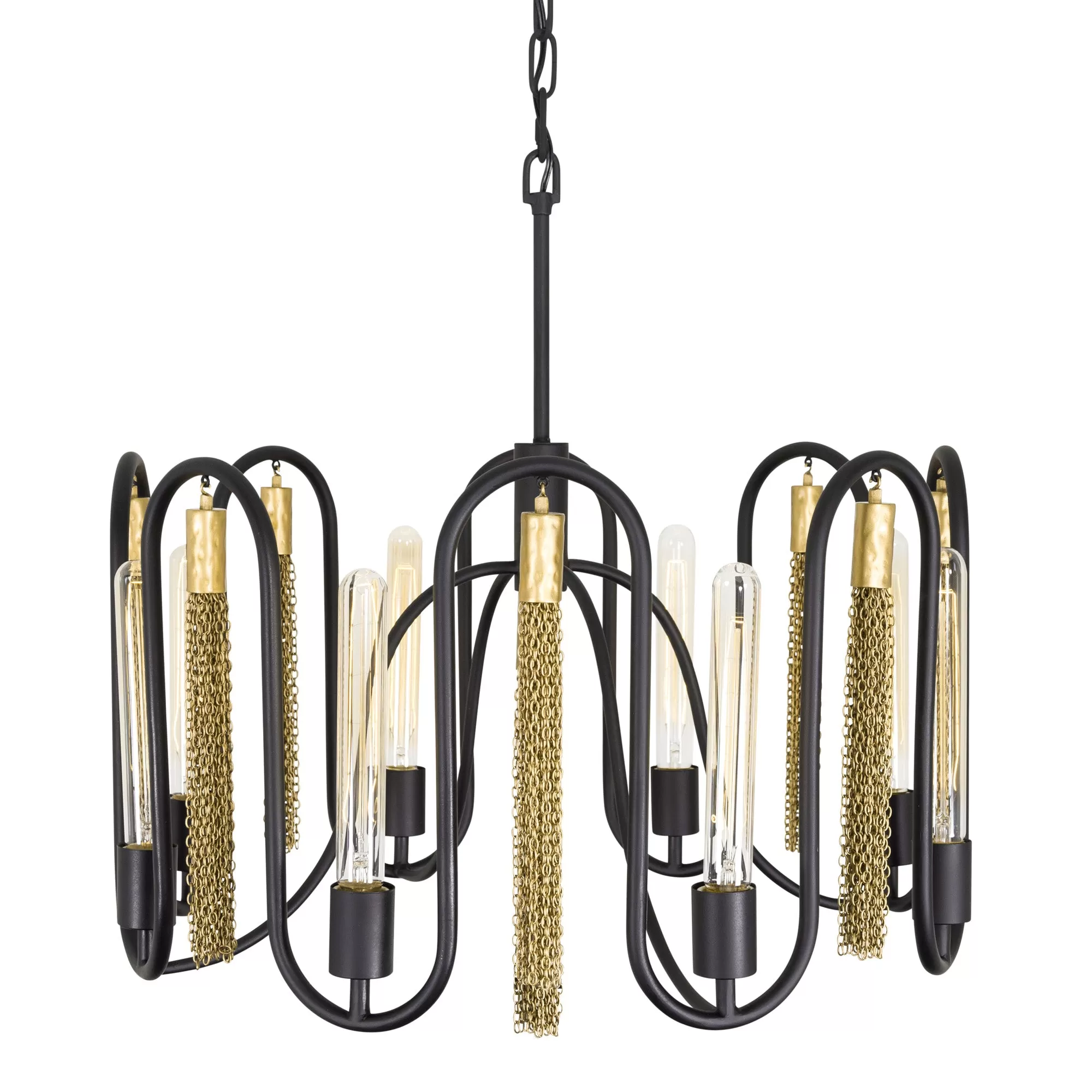 Darden 354P08MBAG 8-Light Pendant Light - Matte Black/Antique Gold 5 Darden 354P08MBAG 8-Light Pendant Light - Matte Black/Antique Gold - Image 5