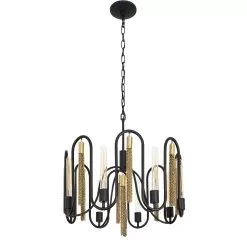 Darden 354P08MBAG 8-Light Pendant Light - Matte Black/Antique Gold 7 Darden 354P08MBAG 8-Light Pendant Light - Matte Black/Antique Gold -Lighting Decoration Store 354P08MBAG 3