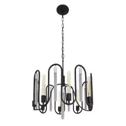 Darden 354P08MBCH 8-Light Pendant Light - Matte Black/Painted Chrome -Lighting Decoration Store 354P08MBCH 3