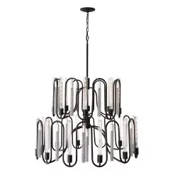 Darden 354P20MBCH 20-Light Pendant Light - Matte Black/Painted Chrome