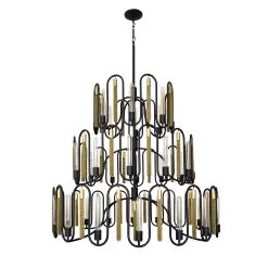 Darden 354P36MBAG 36-Light Pendant Light - Matte Black/Antique Gold