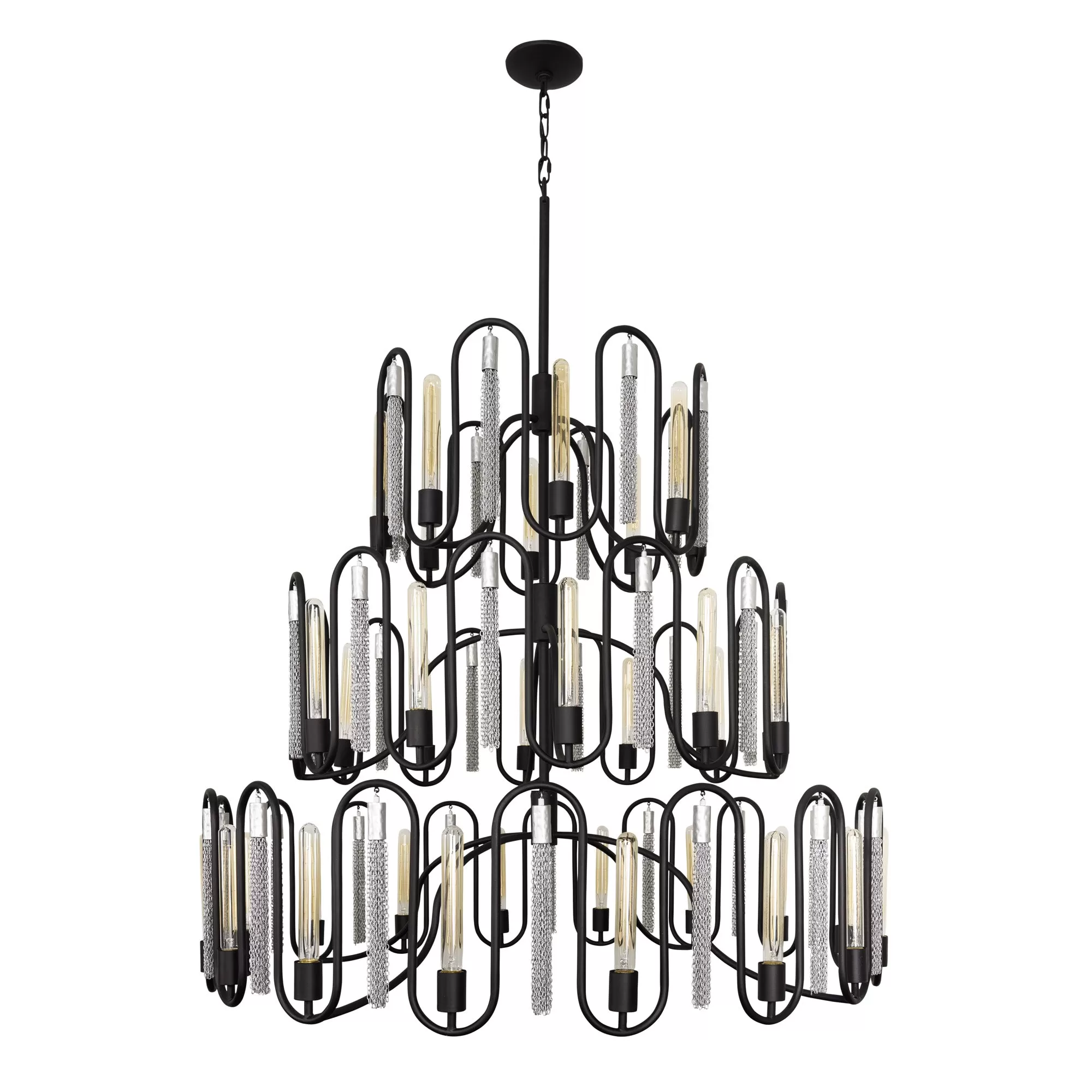 Darden 354P36MBCH 36-Light Pendant Light - Matte Black/Painted Chrome 1 Darden 354P36MBCH 36-Light Pendant Light - Matte Black/Painted Chrome