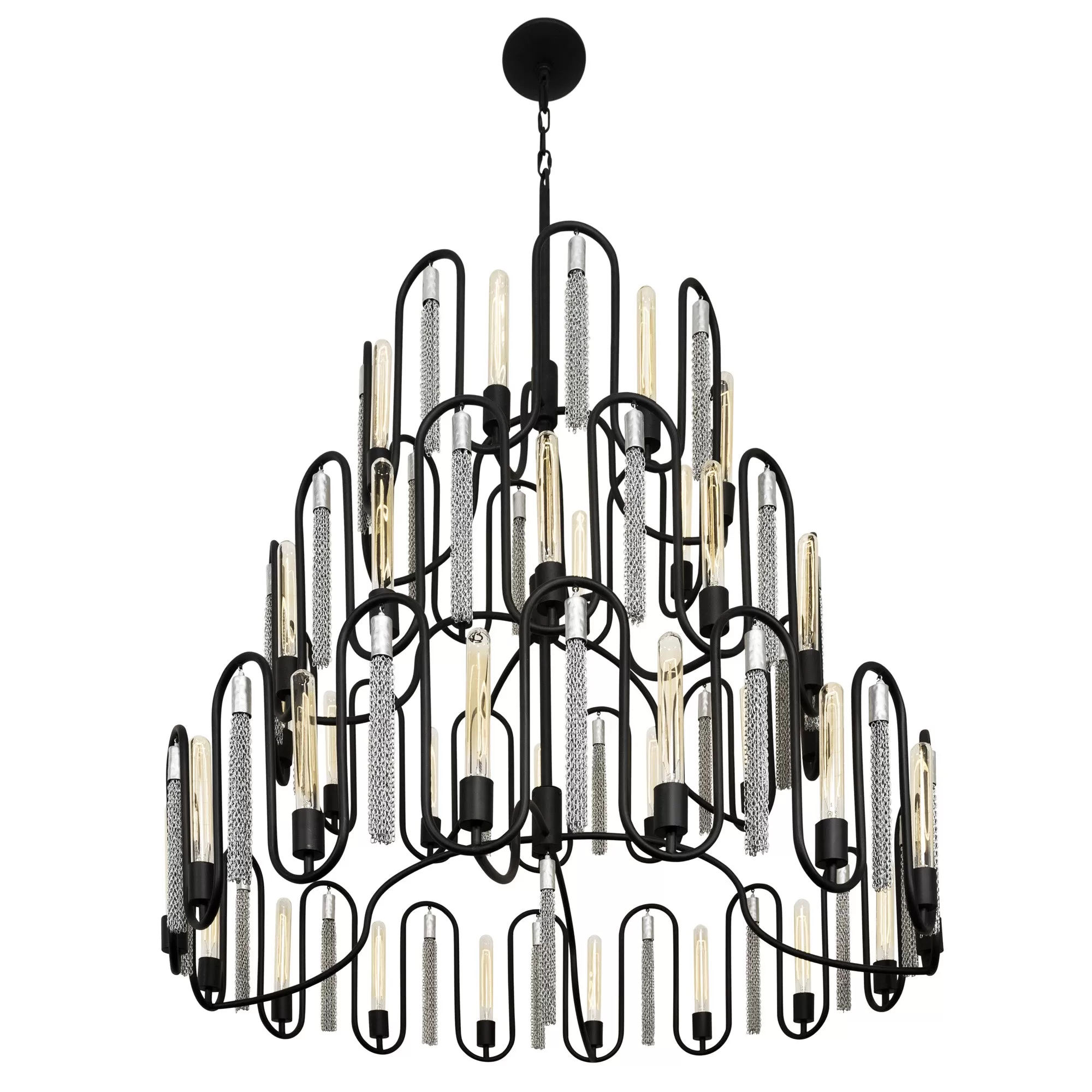 Darden 354P36MBCH 36-Light Pendant Light - Matte Black/Painted Chrome 2 Darden 354P36MBCH 36-Light Pendant Light - Matte Black/Painted Chrome - Image 2