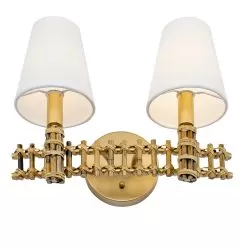 Nevis 360B02FG 2-Light Vanity Light - French Gold 8 Nevis 360B02FG 2-Light Vanity Light - French Gold -Lighting Decoration Store 360B02FG 3