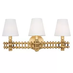Nevis 360B03FG 3-Light Vanity Light - French Gold -Lighting Decoration Store 360B03FG
