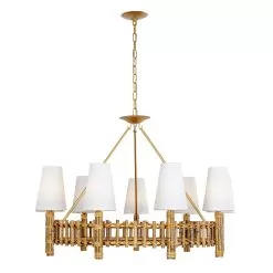 Nevis 360C09FG 9-Light Chandelier - French Gold