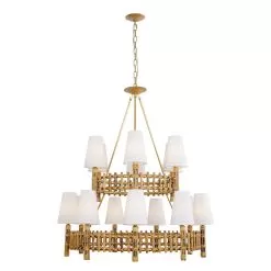 Nevis 360C15FG 15-Light Chandelier - French Gold -Lighting Decoration Store 360C15FG