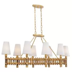 Nevis 360N08FG 8-Light Linear Pendant Light - French Gold -Lighting Decoration Store 360N08FG 3