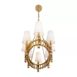 Nevis 360N08FG 8-Light Linear Pendant Light - French Gold -Lighting Decoration Store 360N08FG 5