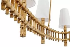 Nevis 360N08FG 8-Light Linear Pendant Light - French Gold -Lighting Decoration Store 360N08FG 8