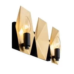 Malone 361B02MBFG 2-Light Vanity Light - Matte Black/French Gold -Lighting Decoration Store 361B02MBFG 2