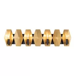 Malone 361B04MBFG 4-Light Vanity Light - Matte Black/French Gold 9 Malone 361B04MBFG 4-Light Vanity Light - Matte Black/French Gold -Lighting Decoration Store 361B04MBFG