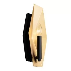 Malone 361W01MBFG 1-Light Wall Sconce - Matte Black/French Gold -Lighting Decoration Store 361W01MBFG 2