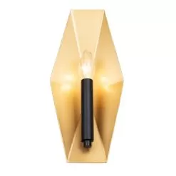 Malone 361W01MBFG 1-Light Wall Sconce - Matte Black/French Gold -Lighting Decoration Store 361W01MBFG 3