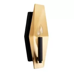 Malone 361W01MBFG 1-Light Wall Sconce - Matte Black/French Gold -Lighting Decoration Store 361W01MBFG 4