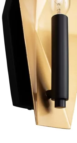 Malone 361W01MBFG 1-Light Wall Sconce - Matte Black/French Gold -Lighting Decoration Store 361W01MBFG 5