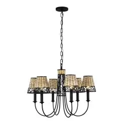 Cayman 362C06BL 6-Light Chandelier - Black -Lighting Decoration Store 362C06BL