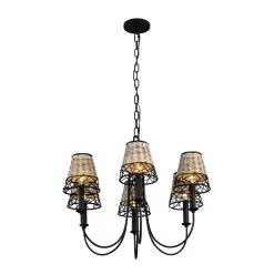 Cayman 362C06BL 6-Light Chandelier - Black -Lighting Decoration Store 362C06BL 3