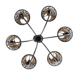 Cayman 362C06BL 6-Light Chandelier - Black -Lighting Decoration Store 362C06BL 4