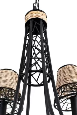 Cayman 362C06BL 6-Light Chandelier - Black -Lighting Decoration Store 362C06BL 5