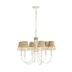 Cayman 362C06CW 6-Light Chandelier - Country White -Lighting Decoration Store 362C06CW