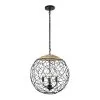 Cayman 362P03BL 3-Light Orb Pendant Light - Black
