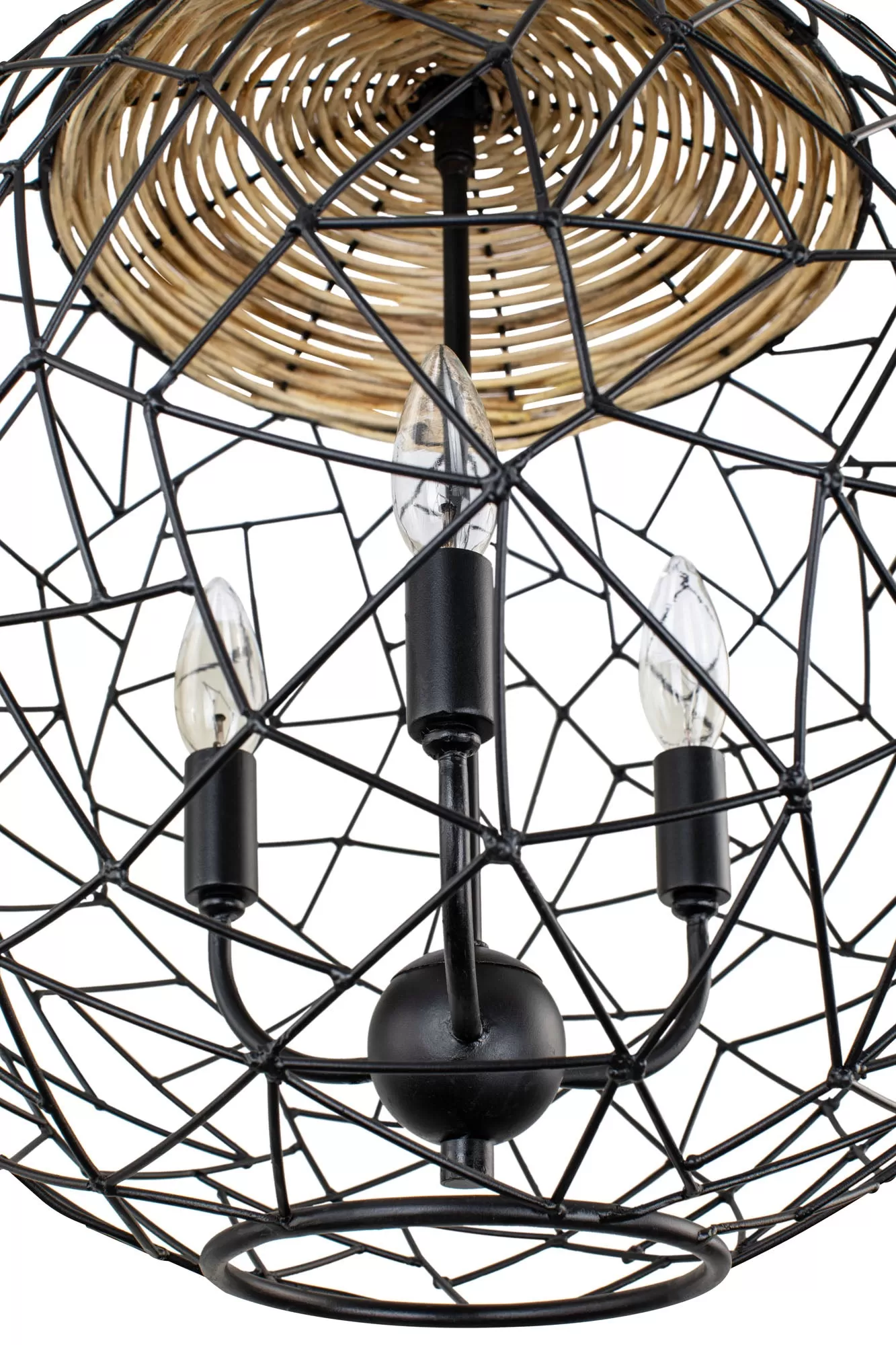 Cayman 362P03BL 3-Light Orb Pendant Light - Black 3 Cayman 362P03BL 3-Light Orb Pendant Light - Black - Image 3