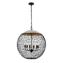 Cayman 362P06BL 6-Light Orb Pendant Light - Black 7 Cayman 362P06BL 6-Light Orb Pendant Light - Black -Lighting Decoration Store 362P06BL
