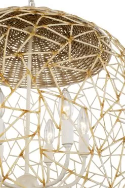 Cayman 362P06CW 6-Light Orb Pendant Light - Country White -Lighting Decoration Store 362P06CW 4