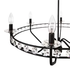 Monroe 363C06CB 6-Light Crystal Chandelier - Carbon Black -Lighting Decoration Store 363C06CB 6