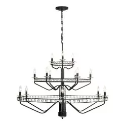 Monroe 363C15CB 15-Light Chandelier - Carbon Black 15 Monroe 363C15CB 15-Light Chandelier - Carbon Black -Lighting Decoration Store 363C15CB