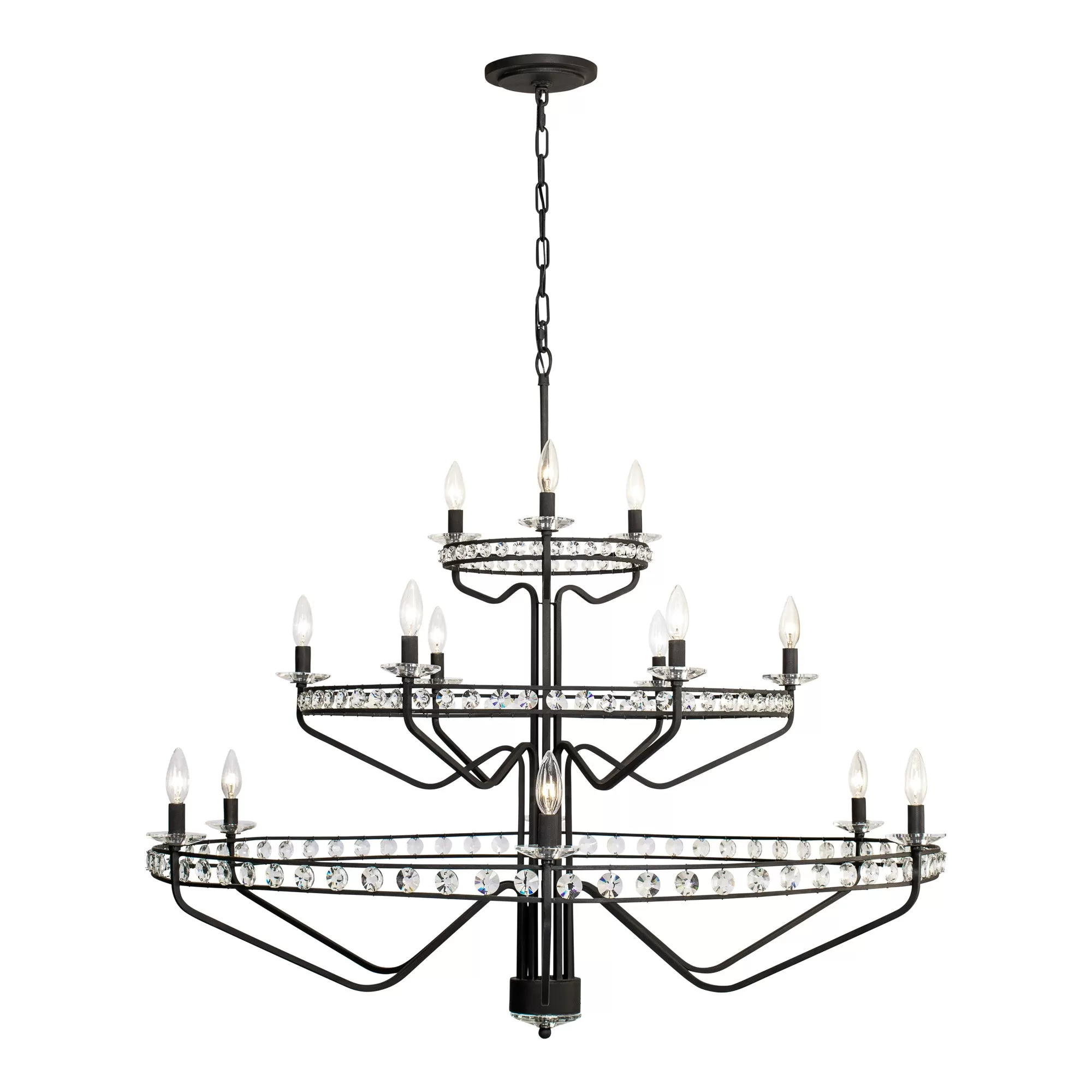 Monroe 363C15CB 15-Light Chandelier - Carbon Black 8 Monroe 363C15CB 15-Light Chandelier - Carbon Black - Image 8