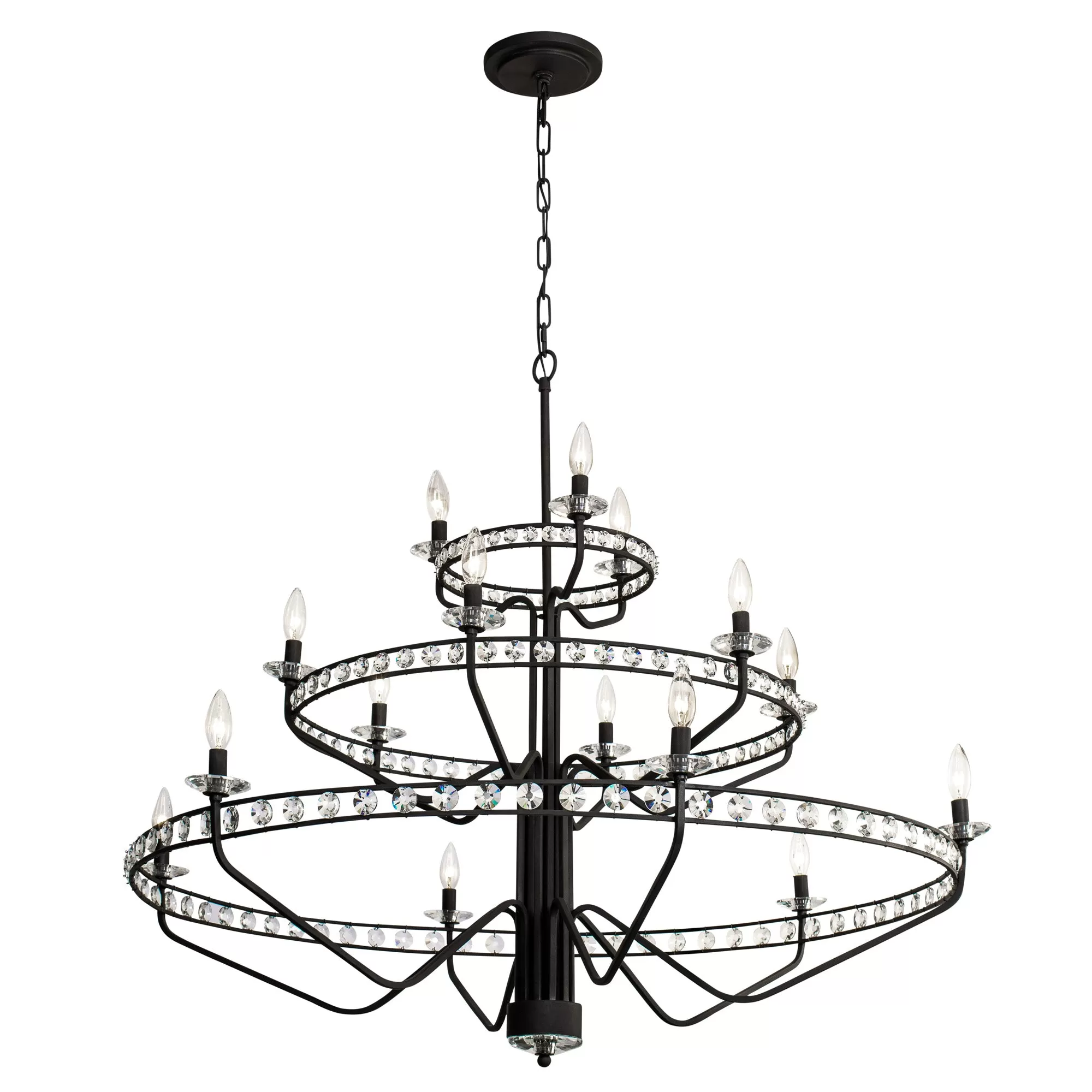 Monroe 363C15CB 15-Light Chandelier - Carbon Black 2 Monroe 363C15CB 15-Light Chandelier - Carbon Black - Image 2
