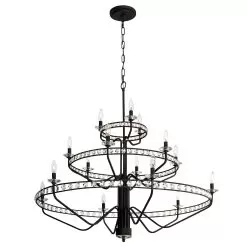 Monroe 363C15CB 15-Light Chandelier - Carbon Black 12 Monroe 363C15CB 15-Light Chandelier - Carbon Black -Lighting Decoration Store 363C15CB 5