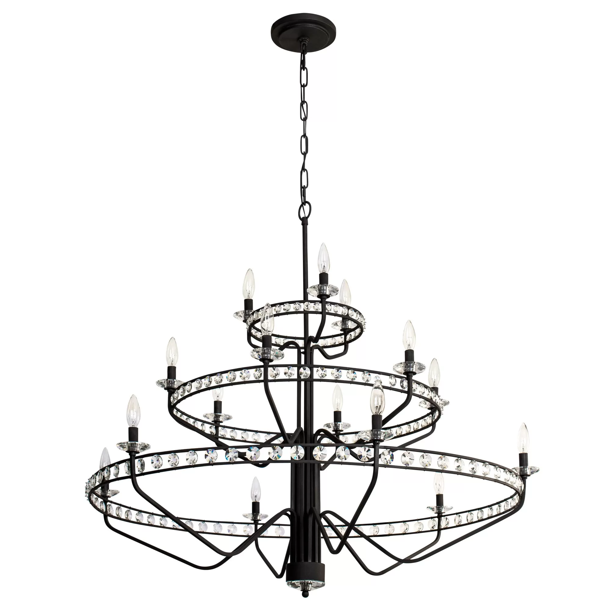 Monroe 363C15CB 15-Light Chandelier - Carbon Black 5 Monroe 363C15CB 15-Light Chandelier - Carbon Black - Image 5