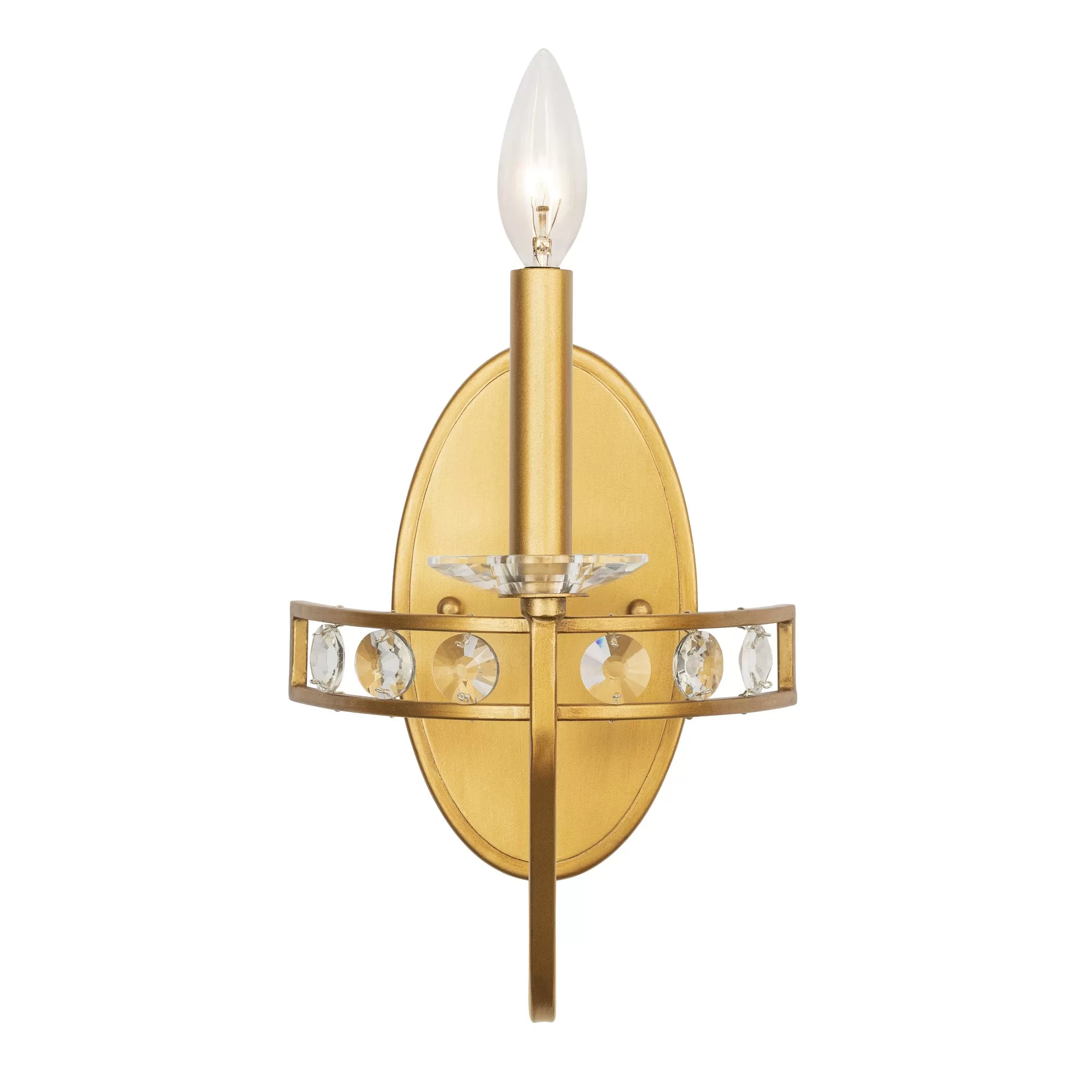 Monroe 363W01AG 1-Light Crystal Wall Sconce - Antique Gold 1 Monroe 363W01AG 1-Light Crystal Wall Sconce - Antique Gold