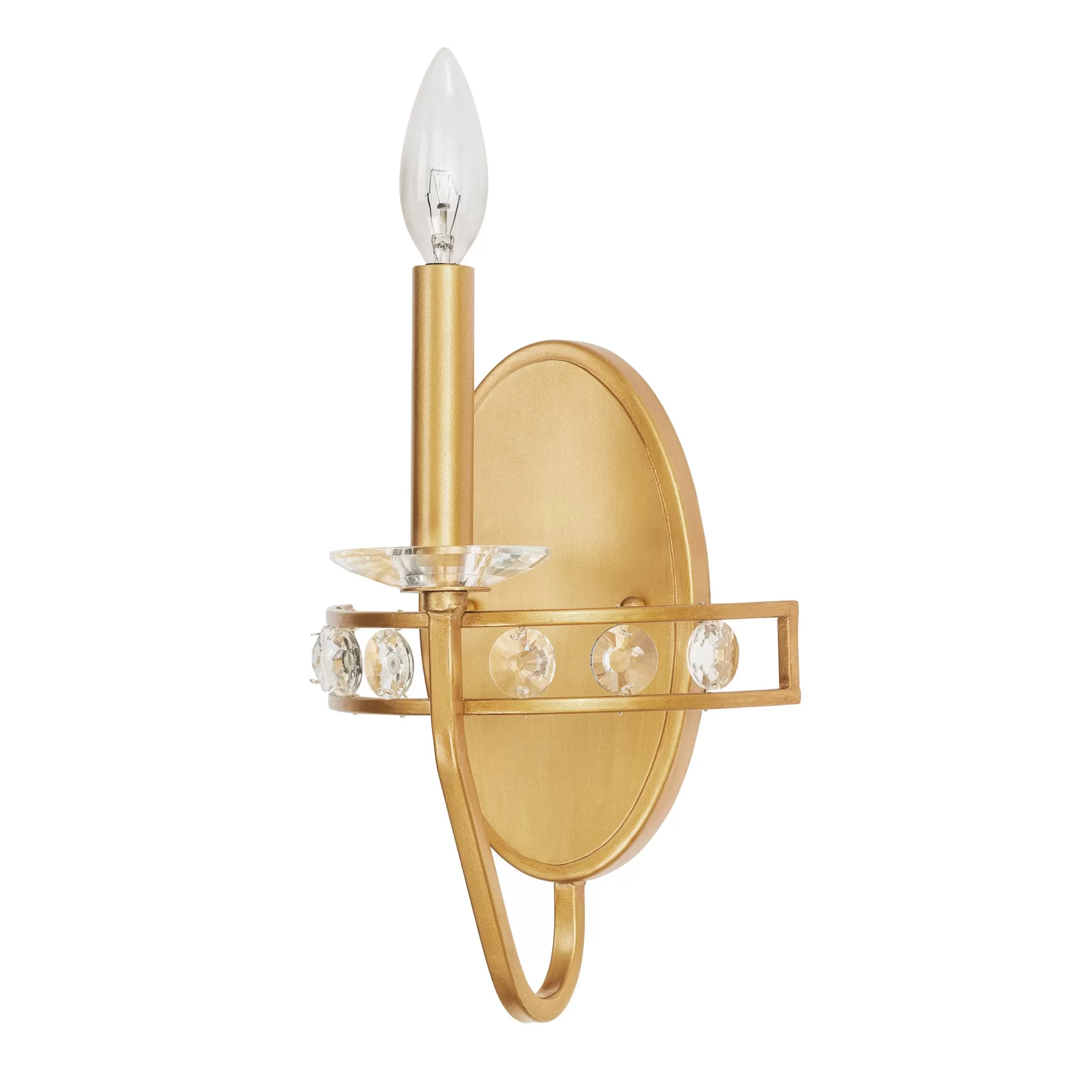 Monroe 363W01AG 1-Light Crystal Wall Sconce - Antique Gold 5 Monroe 363W01AG 1-Light Crystal Wall Sconce - Antique Gold - Image 5