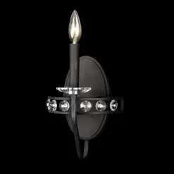 Monroe 363W01CB 1-Light Crystal Wall Sconce - Carbon Black -Lighting Decoration Store 363W01CB 3