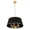 Coco 364P06MBFG 6-Light Pendant Light - Matte Black/French Gold