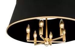Coco 364P06MBFG 6-Light Pendant Light - Matte Black/French Gold -Lighting Decoration Store 364P06MBFG Detail 1