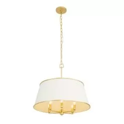 Coco 364P06MWFG 6-Light Pendant Light - Matte White/French Gold