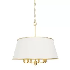 Coco 364P06MWFG 6-Light Pendant Light - Matte White/French Gold -Lighting Decoration Store 364P06MWFG 3